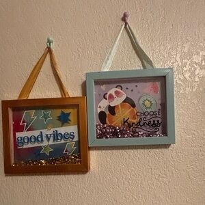 Source Unknown Good Vibes & Choose Kindness Wall Art - Blue, Teal, Gold, Pink